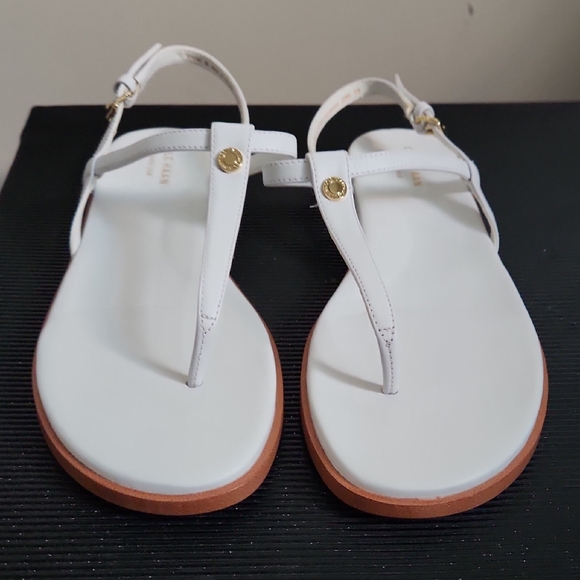 Cole Haan White Leather Sandals - Picture 1 of 6